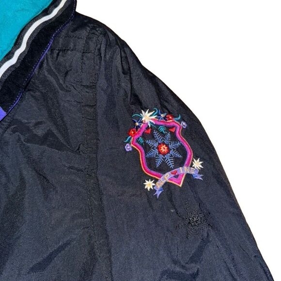 Obermeyer Vintage Women's Black Ski Jacket Embroidered Puffer Jacket - Small - Picture 8 of 9